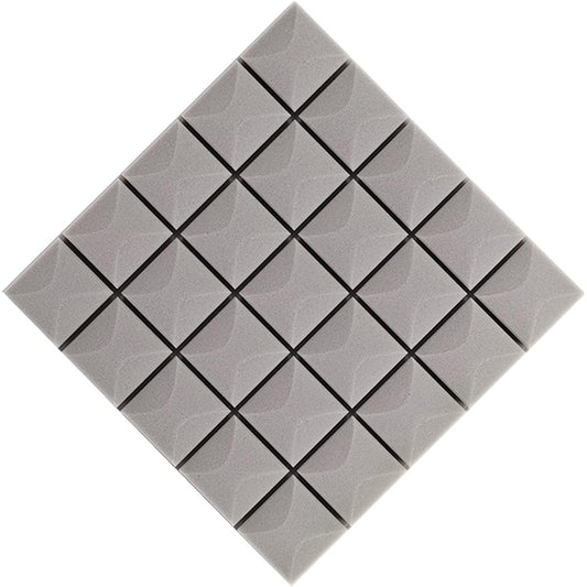 10pcs Acoustic Foam Panels, Square High Density Soundproofing Foam, Self-Adhesive Soundproof Panels, Sound Absorbing Cotton for Wall or Ceiling Decoration (Grey 50*50*3cm) (G