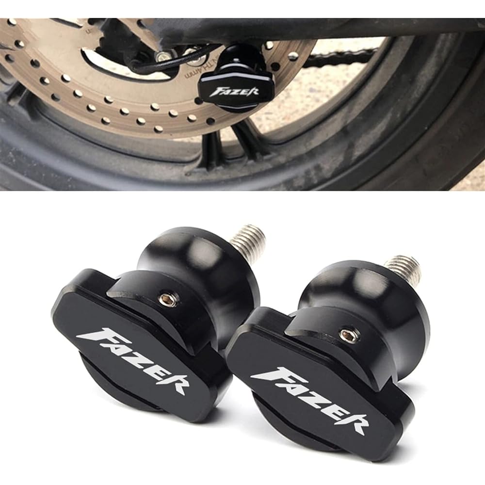 Uminino Motorcycle Accessories Frame Stand Screw Swing Arm Spool Slider M6 Yamaha FZ1 FAZER 2006-2015 FZ6 FAZER 2004-2010 Swing Arm Slider Spool (Size : Black)