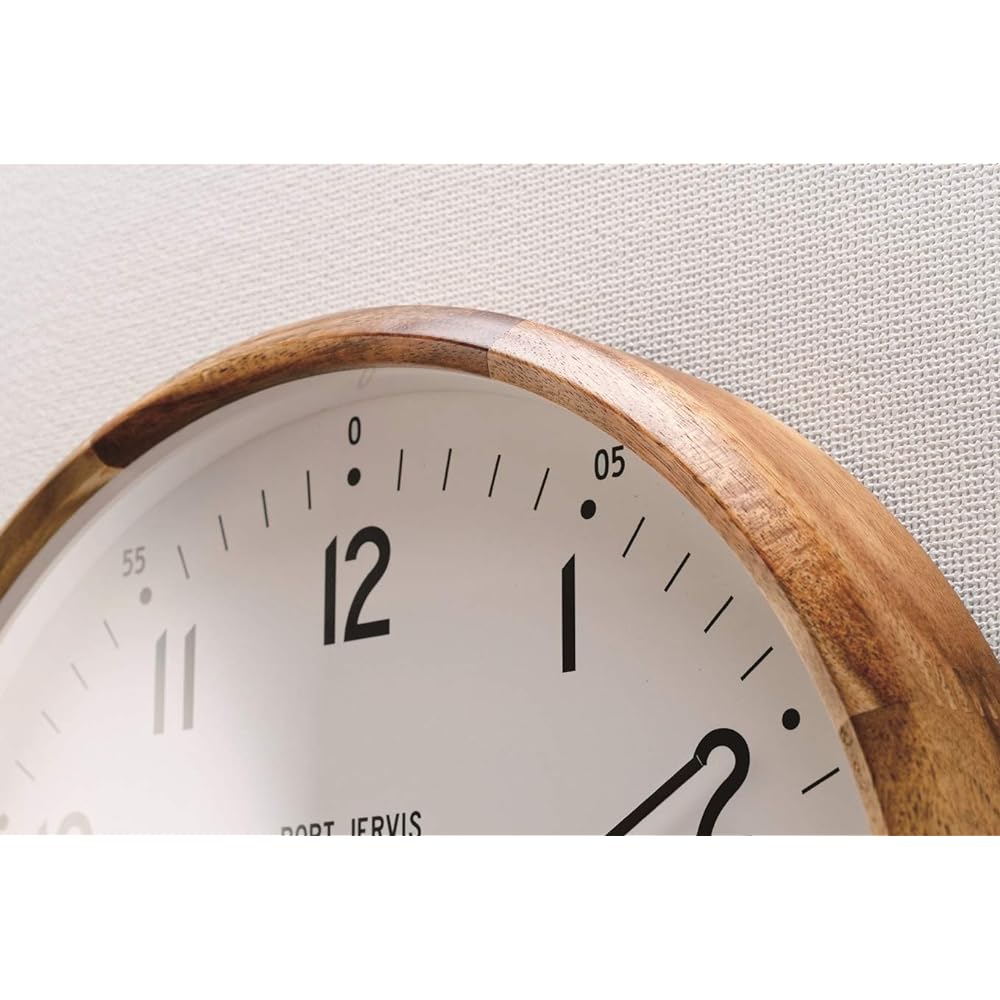 Interform Wall Clock Radio Clock Germain CL-4061WH White Wood Gold Diameter 30cm