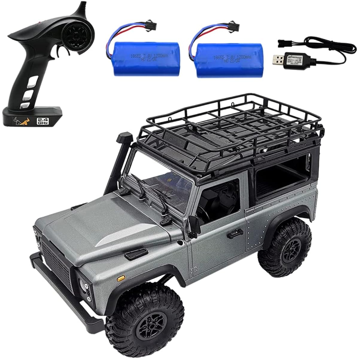 Almencla 2.4G 1/12 MN99SRC Rock Crawler Car Full Scale Four Wheel Drive for Off-Road Truck - 2 Pieces Batteries