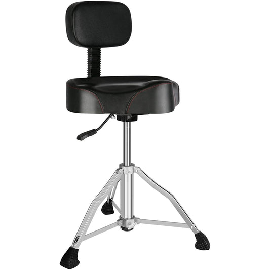 EASTROCK Drum Throne Height Adjustable Motorcycle Style Heavy Duty Drum Chair with Backrest Drum Stool Drummer for Adults
