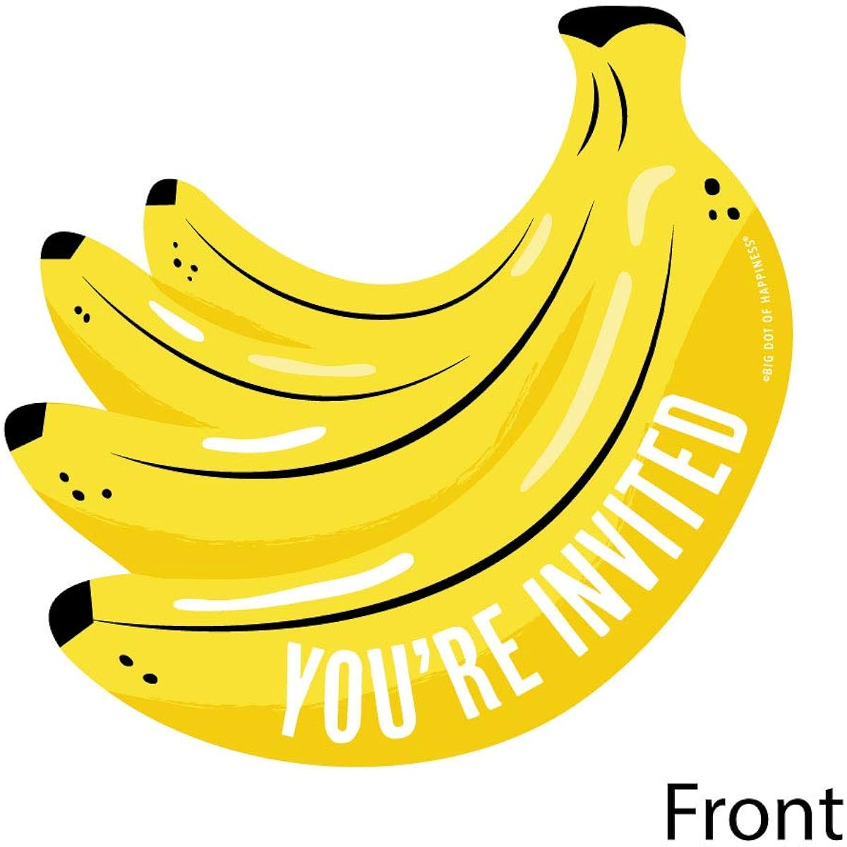 Let's Go Bananas - Shaped Invitations - Tropical Party Invitation Cards with Envelopes - Set of 12