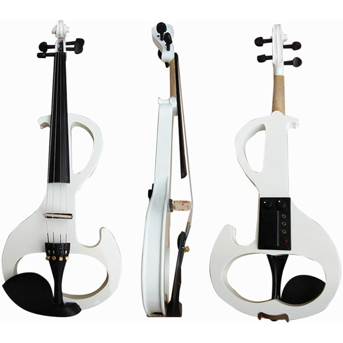 Violin White Blue Electronic Violin Electronic Violin Electric Acoustic Violin for Beginners (Color: White)