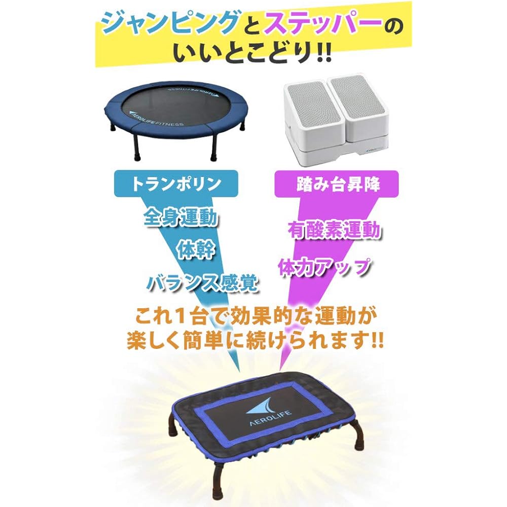 [Official] Trampoline Aerolife Aerolife Jumping Stepper DR-3770 Home Mini Trampoline Children Adults Exercise Training Home Use Home Training Telework