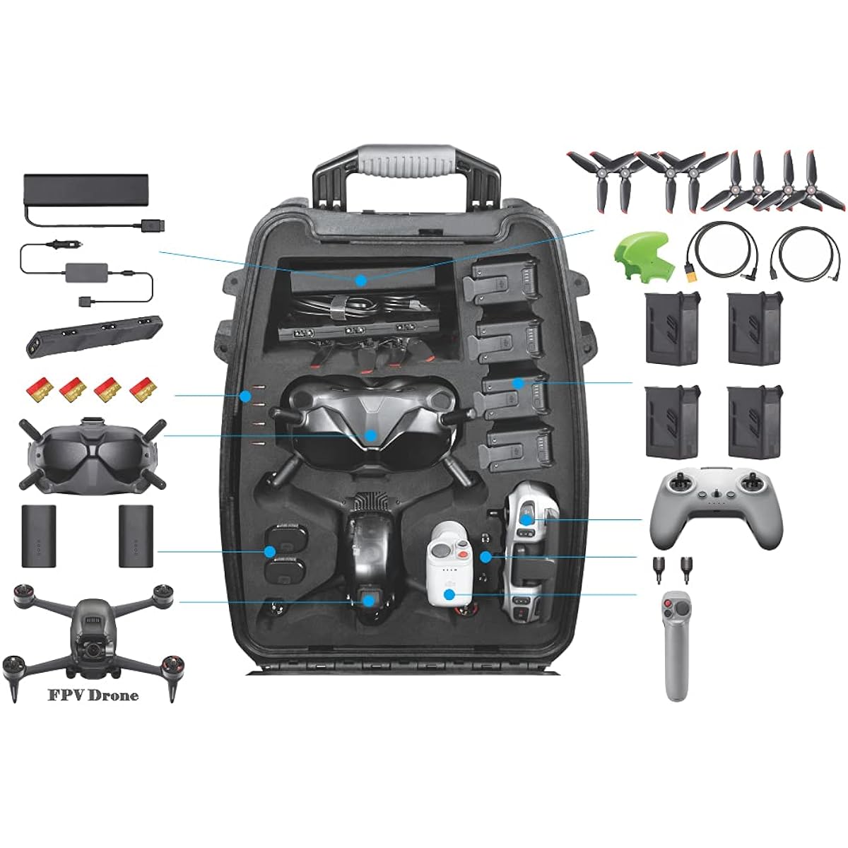 LEKUFEE Waterproof Hard Case Backpack for DJI FPV Explorer Combo/DJI Goggles Integra/DJI Goggles 2/DJI FPV Goggles V2/DJI RC Motion 2/DJI FPV Motion Controller DJI FPV Accessories (Case Only)