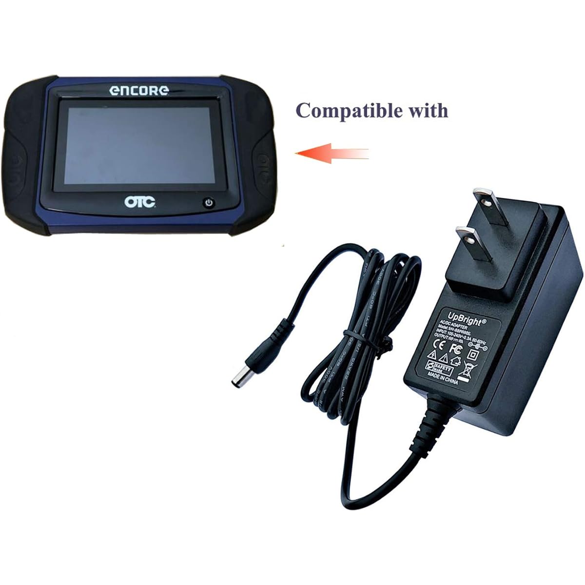 UpBright 12V AC/DC Adapter OTC Encore MRST Vehicle Diagnostic Scan Tool 3893 OTC3893-03 3893-03 OTC3893-03 EPU26-106 12VDC 12 Volt 20W Power Cord Cable Battery Charger PSU
