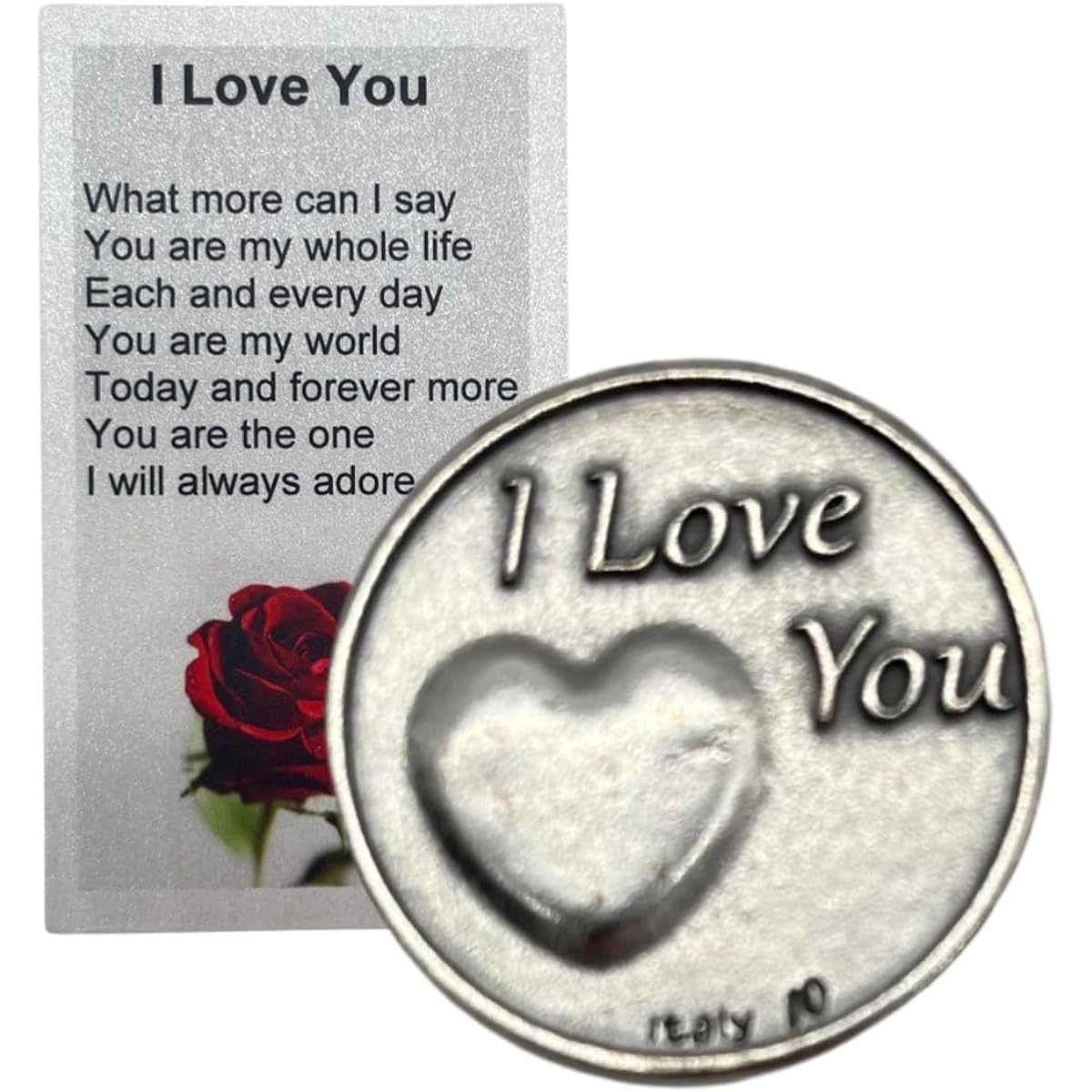 Westmon Works I Love You Sentiment Token and Poem Card Valentine's Day Gift Set