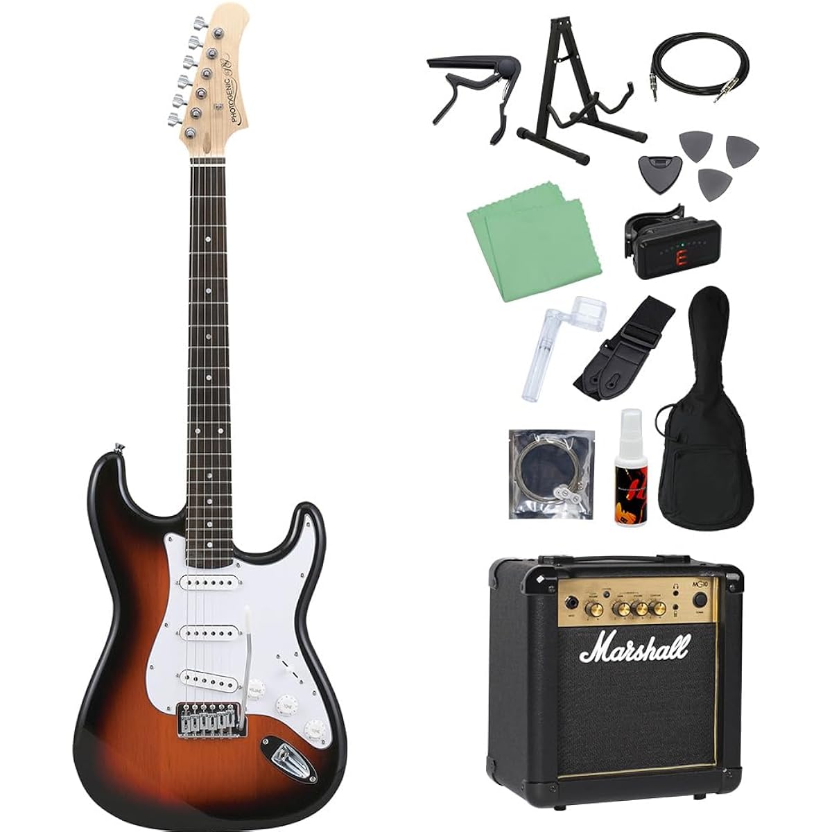 Photogenic ST-180 SB Electric Guitar Beginner 14-piece Set [Includes MG10] Stratocaster Type Photogenic