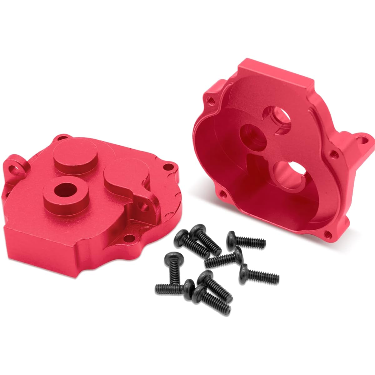 OGRC Aluminum Transmission Case Gearbox Upgrade Parts for TRX4M 1/18 RC Crawler Car (Red)