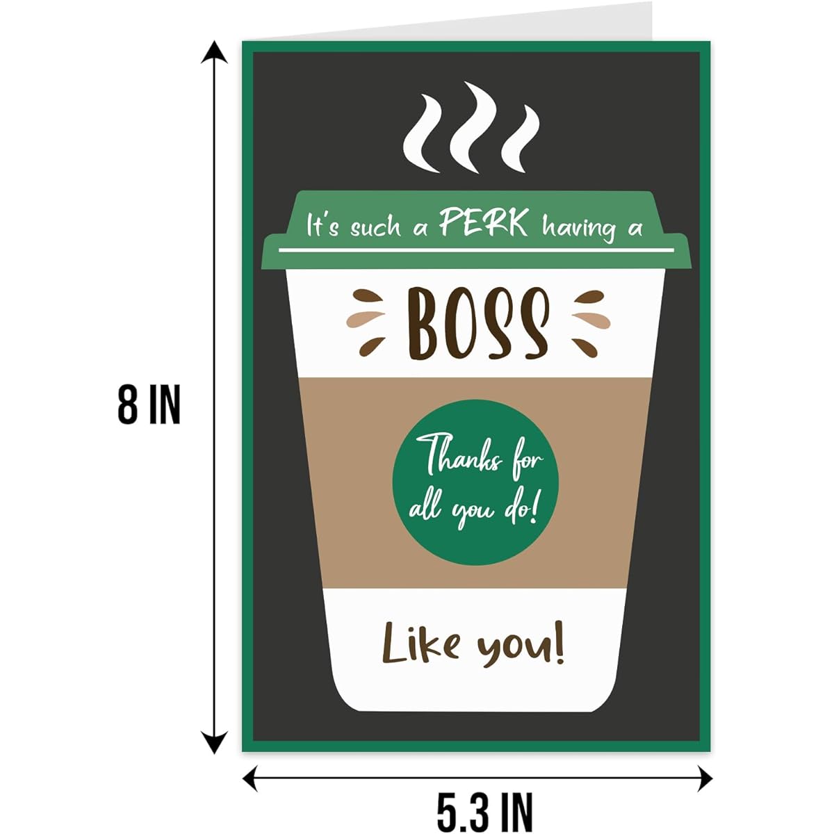 Qiliji Funny Coffee Boss Cards, Boss Day Cards, Boss Gifts from Employees, Birthday Cards for Boss, Boss Appreciation Cards, The Perks of Having a Boss Like You