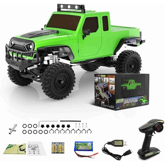 PANDA HOBBY RC Rock Crawler 4x4 RC Crawler 1/18 4WD Off-Road RC Car RTR Remote Control Car for Adults 1:18 Scale RC Truck Cruiser Vehicle Waterproof All Terrain Hobby RC Model Car Tetra18 X1T Green