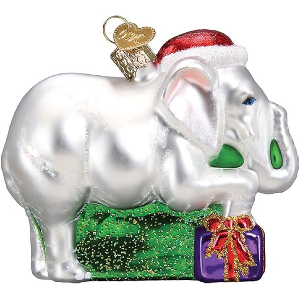 White Elephant Old World Christmas Ornaments Glass Blown Ornaments for Christmas Trees