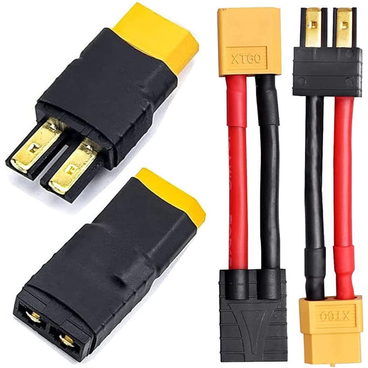 2 Pairs RC Lipo Battery Connector Adapter Compatible with Traxxas Plug Battery to XT60 Male Female Connector ESC Charger