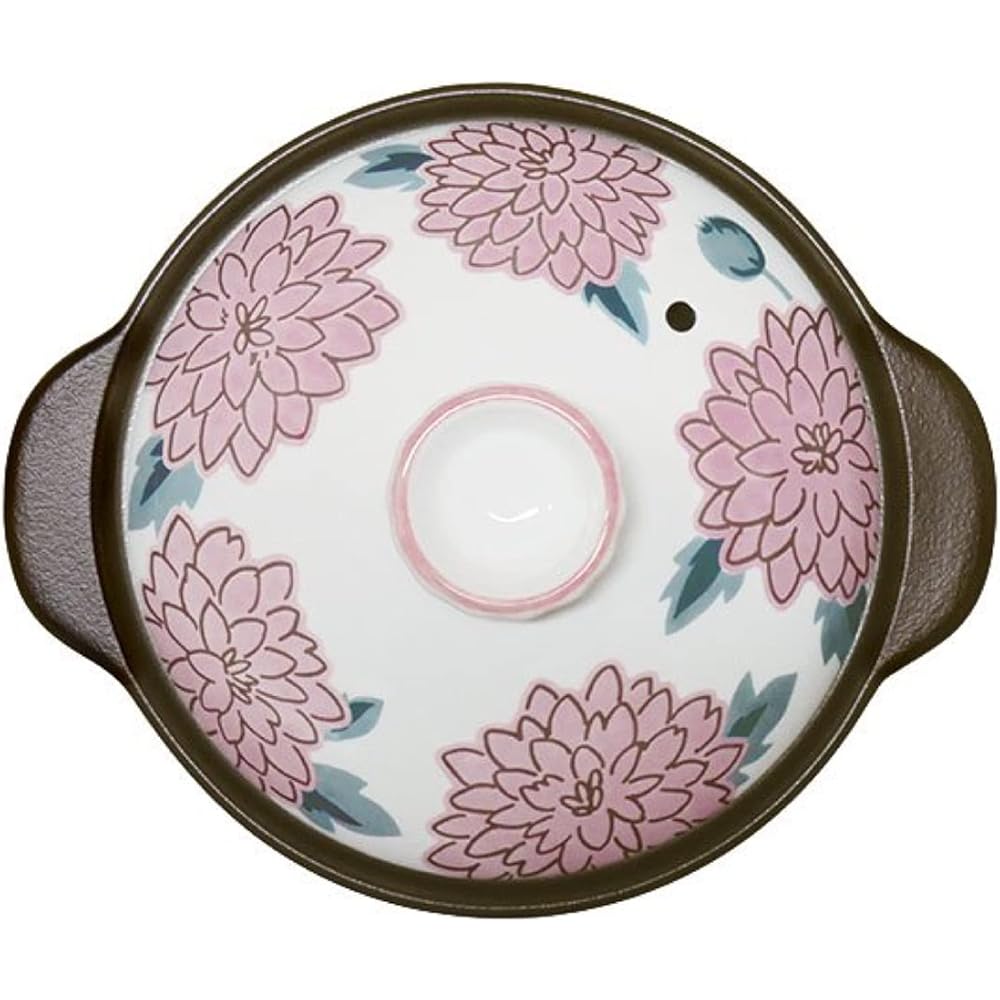 Rice clay pot, 2 cups, open flame, microwave compatible, approx. 20cm, Thermatec, floral pattern, Peon 7223-0710