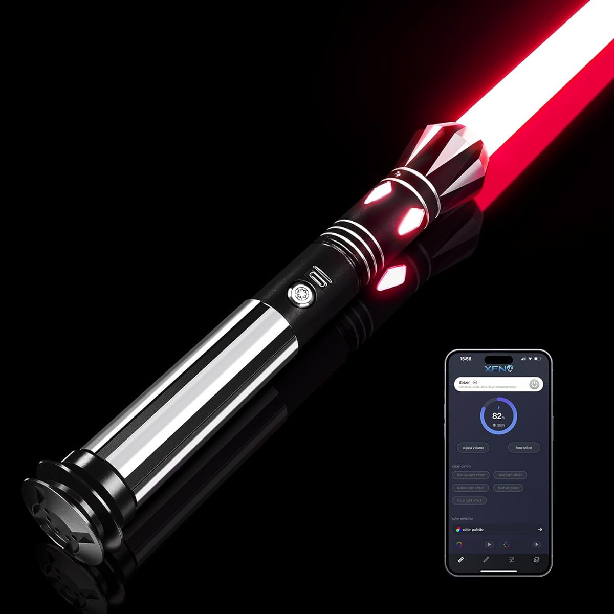 DAMIENSABER Upgraded Xenopixel 3.0 Lightsaber, Smooth Swing Sensitive Motion Control Lightsaber 34 Sound Fonts Infinite Color Change, Dueling Lightsaber Gift for Adults, Aluminum Hilt