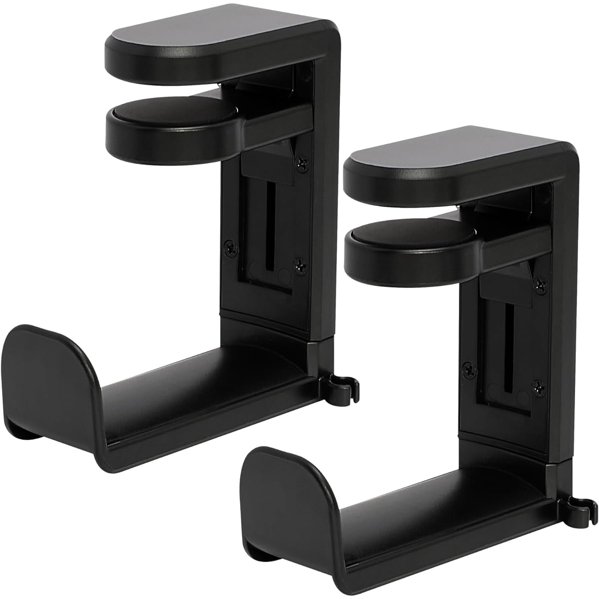 Worukio Premium Adjustable Headphone Stand PC Gaming Headset Universal Fit Headphone Holder Hanger Mount Earpiece Hook Cable Clip Organizer Pack of 2