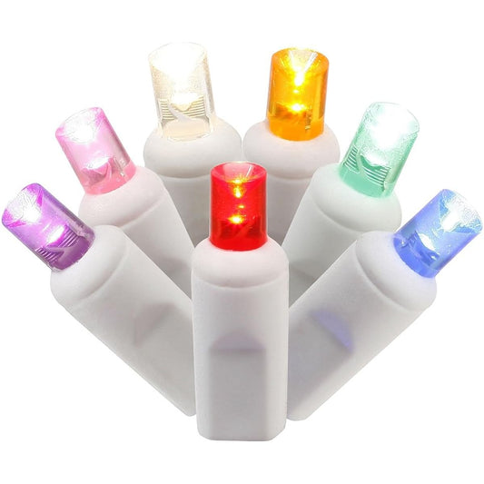 Vickerman 100-Light LED Multicolored White Wire Wide Angle End Connecting with 4-Inch Spacing by Vickerman