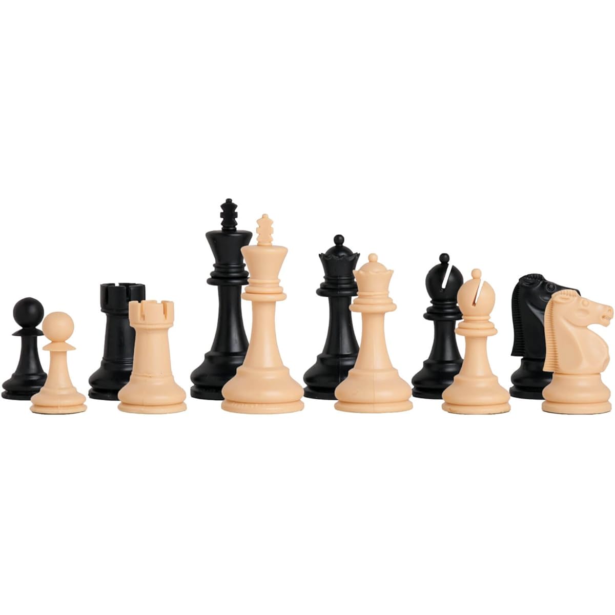 The Reykjavik Plastic Chess Set - Pieces Only - 3.75" King - Black & Natural - by The House of Staunton