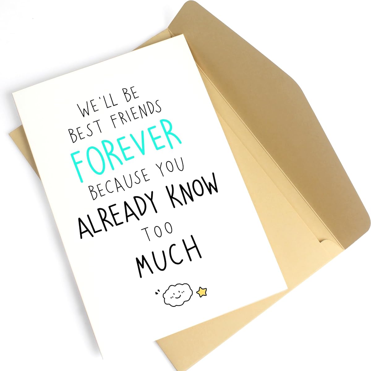 Boffdock Funny Gift Greeting Cards for Best Friend Humor Greeting Birthday Cards for Men and Women with Kraft Envelopes