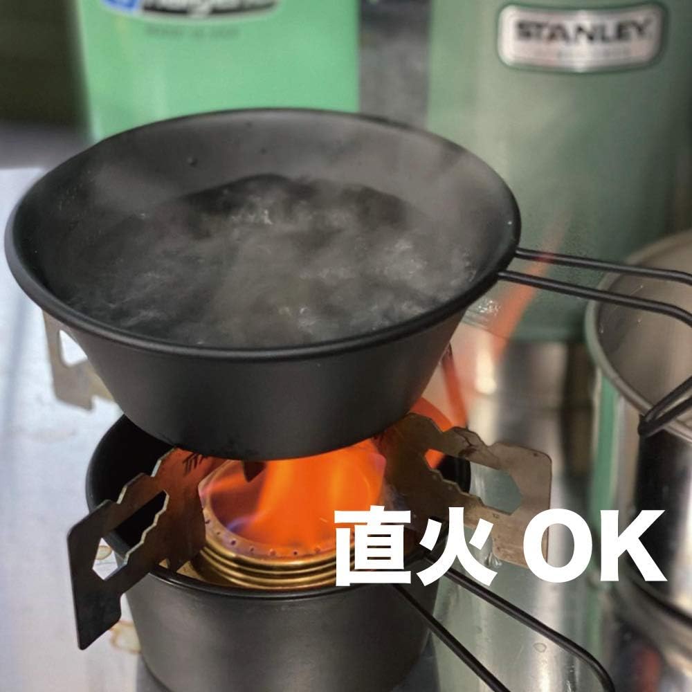 DUCKNOT Black Sierra Cup Sierra Cup Stainless Steel Direct Fire Black Matte with Graduation Deep Shallow Type Made in Japan Tsubame Sanjo (DUCKNOT Logo/310ml)