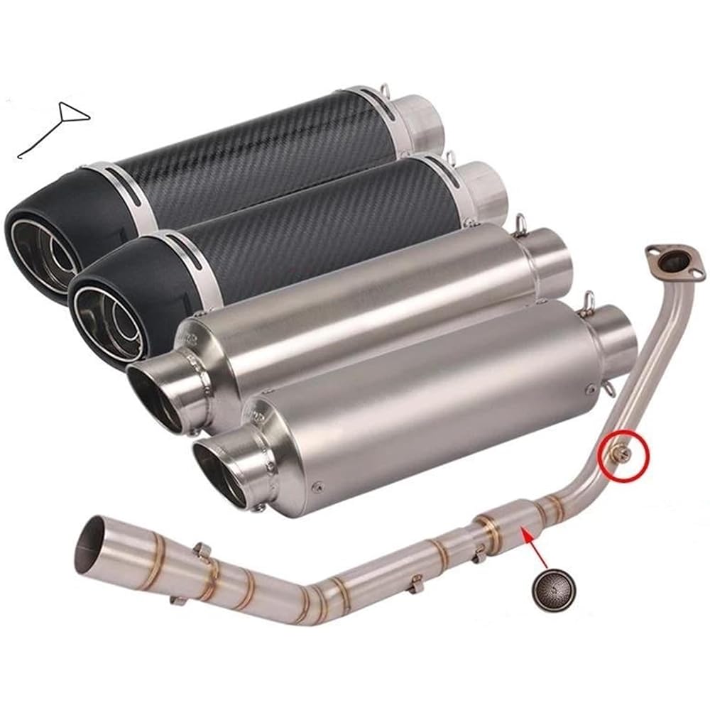 Motorcycle Full Muffler Slip-on YZF R15 V3 R125 MT125 XSR125 2020-2021 Motorcycle Exhaust Modification Front Link Pipe Muffler DB Killer Exhaust System Pipe (Color: Link Pipe)