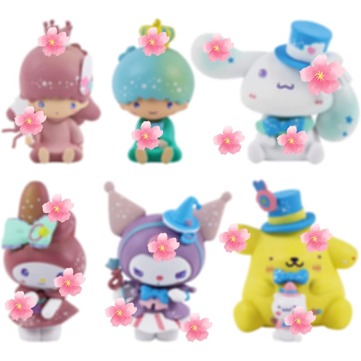 Anime Figure Toy 6pcs Anime Cake Topper Figure PVC Model Doll Cute Action Figure Figure Figure (sanliou-6pcs)