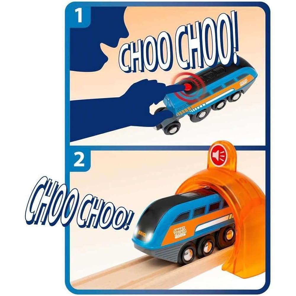 BRIO Smart Tech Sound DX Set [37 Pieces] Ages 3 and up (Electric Vehicle Train Toy Wooden Rail) 33972