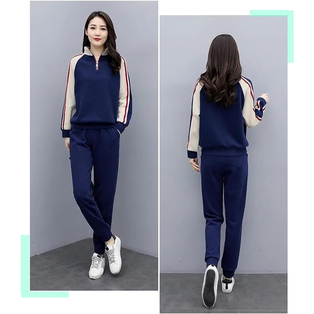 [G-tiamo] Jersey Top and Bottom Set Women's Sweat Room Wear Setup Sports Loungewear Zipper 02