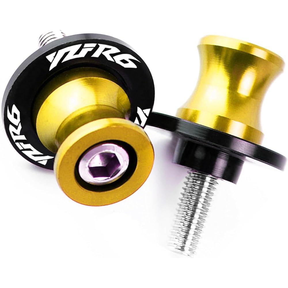 Motorcycle Swing Arm Spool Slider FOR Y-am-ah-a YZF R6 1999 2000 2001 2002 2003 2004 2005 2007-2016 2008 2009 Swing Arm Slider Spool Paddock Stand Bobbin Swing Arm (Color : F)
