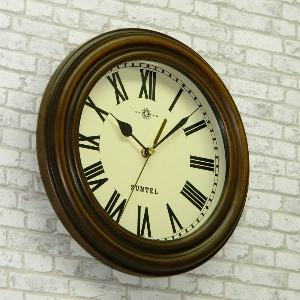 Santel Made in Japan Retro Radio Clock (Potter's Wheel) (Roman Letters) Antique Brown SR14-R