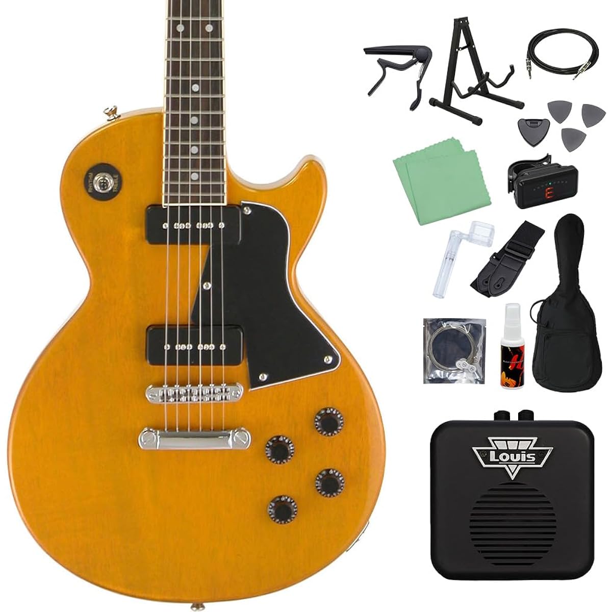 Blitz by AriaProII BLP-SPL YL 14-piece electric guitar beginner set [with mini amp] Les Paul Special TV Yellow Blitz