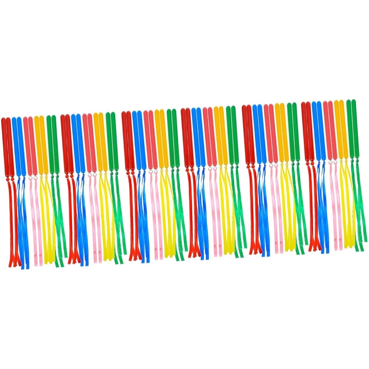 VICASKY 30 Pairs Rhythm Sticks Musical Toys Eskrima Sticks Kids Musical Sticks Ribbons Rainbow Dance Ribbons Ribbon Streamers Kids Music