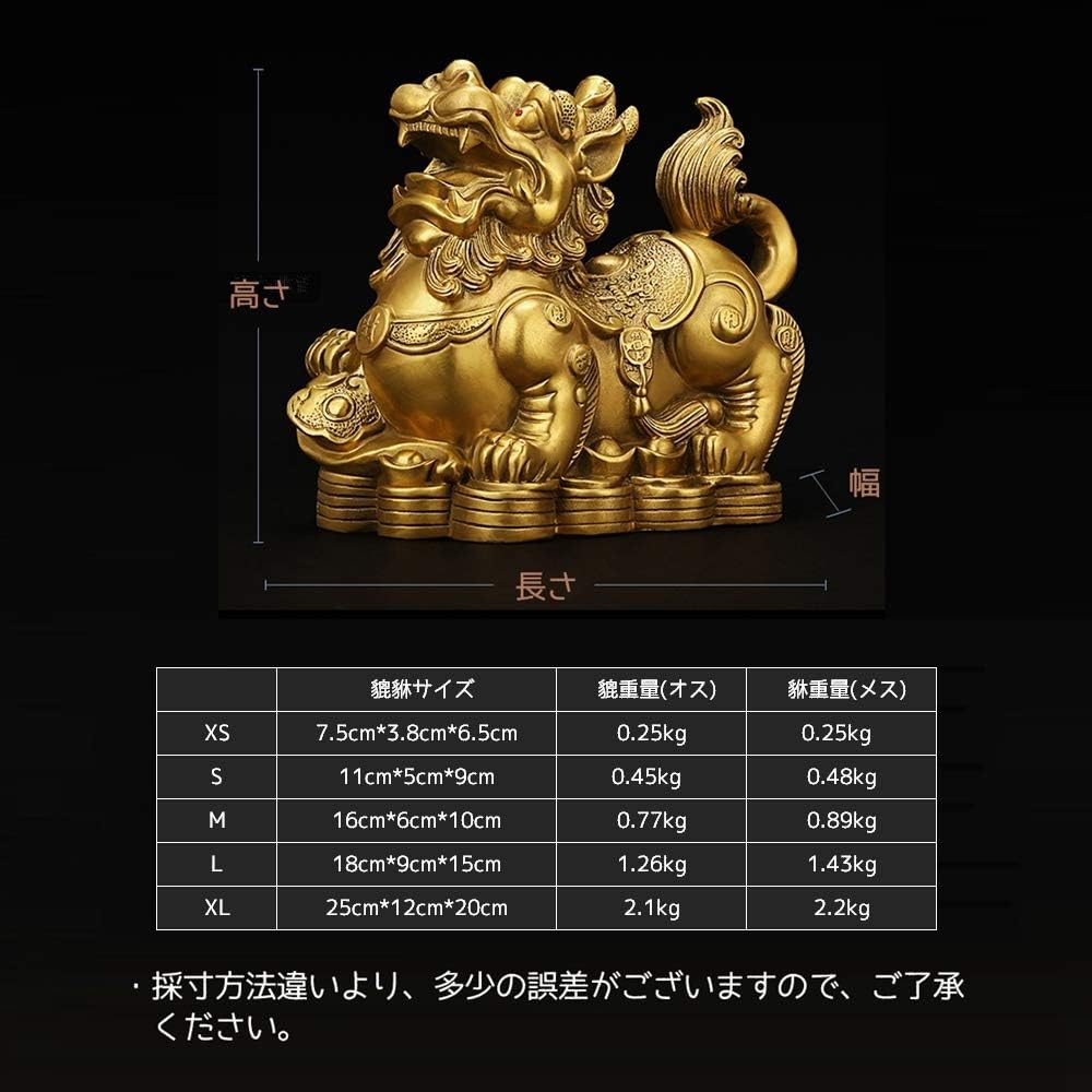Pixiu Hikyu Fortune Invitation Male and Female Set Pair Copper Feng Shui Goods Feng Shui Ornament Interior Amulet Set of 2 Good Luck Feng Shui Items Money Luck Gambling Luck Financial Luck Good Luck Thank You New Year Gift Five Emperor Coin Bonus Include