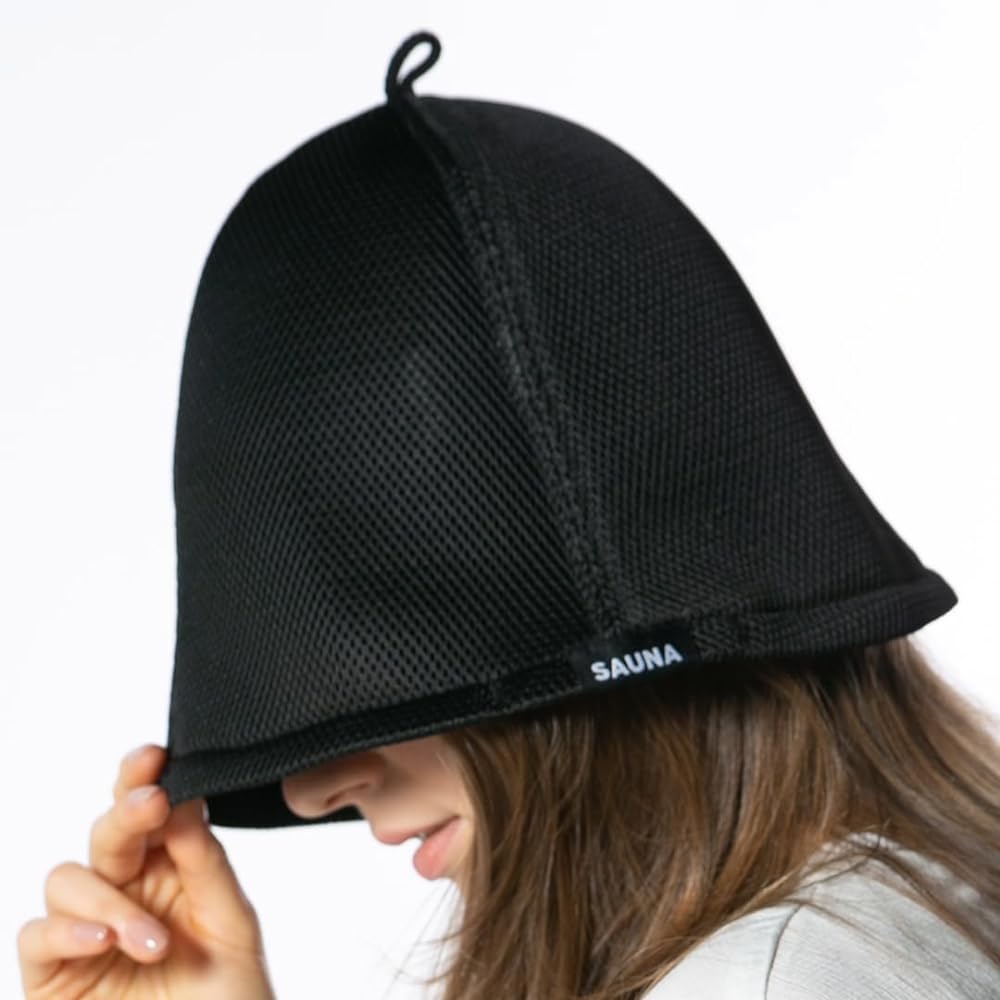 [14+ ICHIYON PLUS] Sauna Hat Men's Mesh Large Sauna Hat Women's Compact Machine Washable Comes with Bag Deep Large Size / 103497