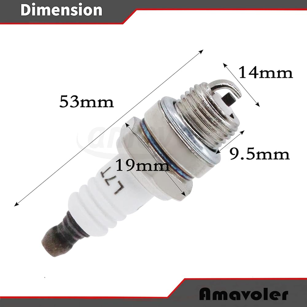 Amavoler Spark Plug L7T 2 Stroke 33cc 43cc 47cc 49cc ATV Mini Pocket Bike Quad Scooter Chainsaw Trimmer Brush Cutter Strimmer Lawn Mower BM6A Echo Wacker for Kawasaki (2pcs)