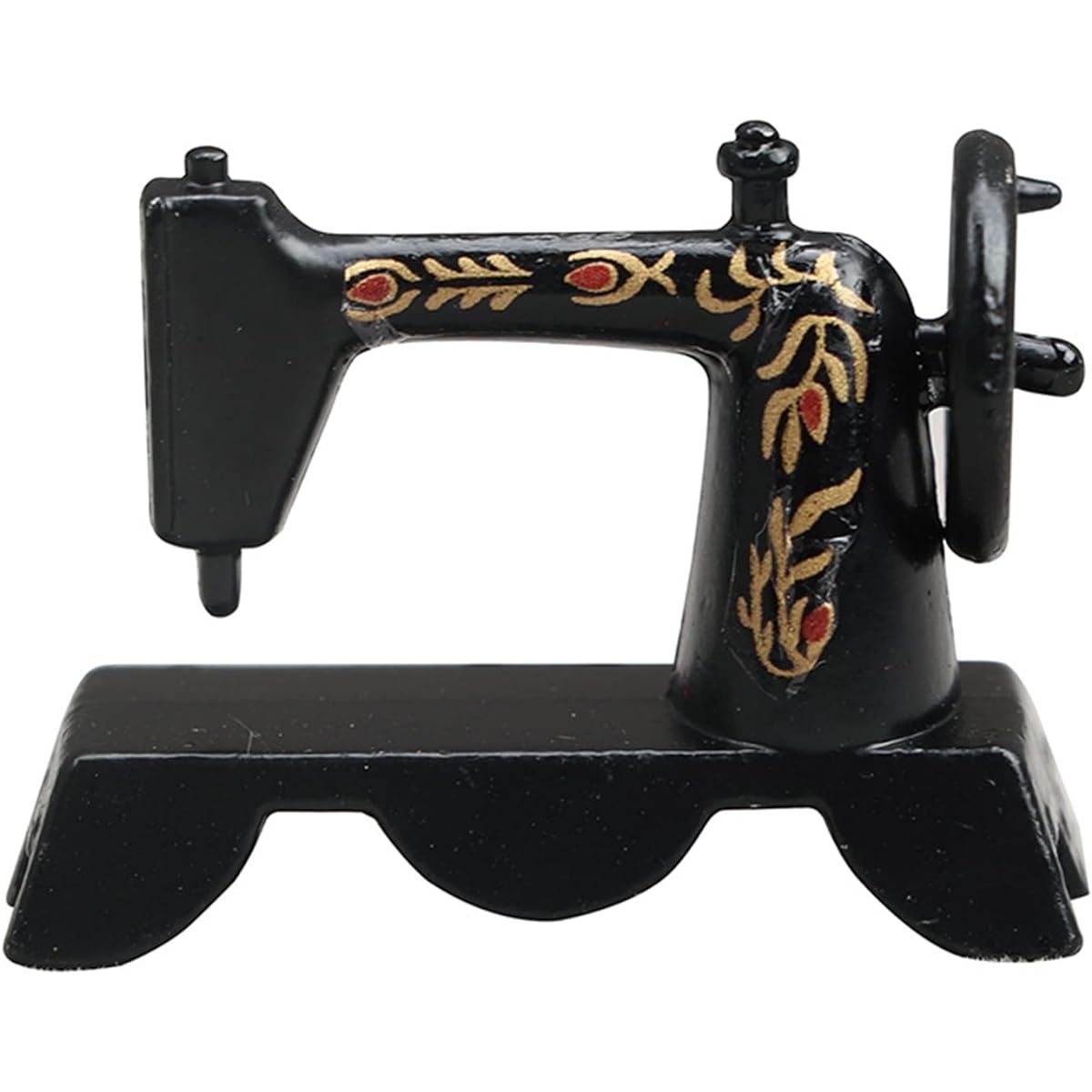 leasote Dollhouse Sewing Machine Miniature Dollhouse Sewing Machine Furniture Decoration Highly Scaled Black