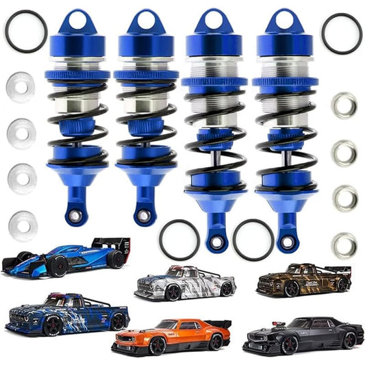 Alloy Shock Absorber ARRMA 1/7 Infraction 6S BLX Felony 6S BLX Limitless Roller RC Car Upgrade Parts Replacement #ARA330627#ARA330628(Navy Blue)