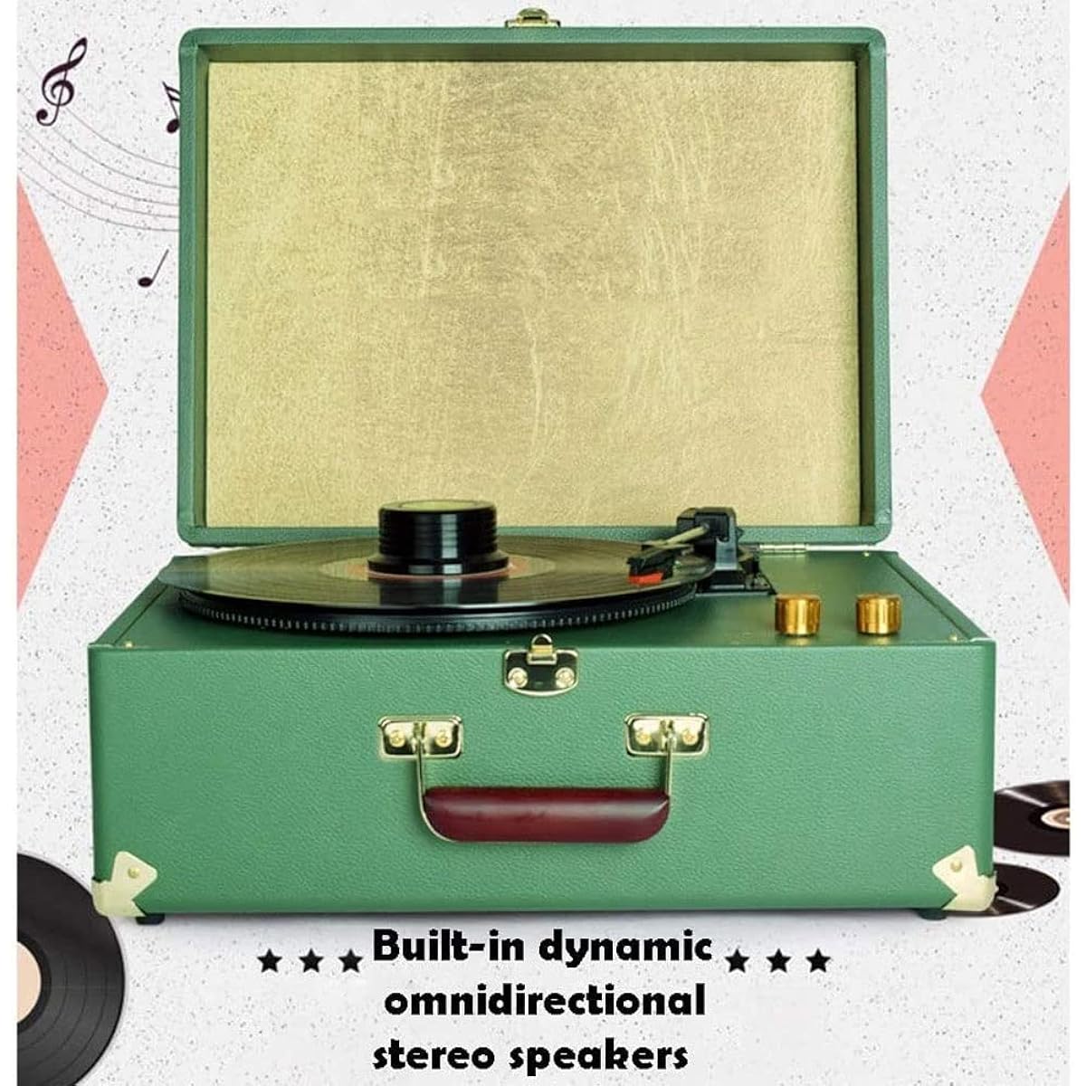 Record Player, Recorder AM/FM Radio, Retro Vinyl Style | Classic Style