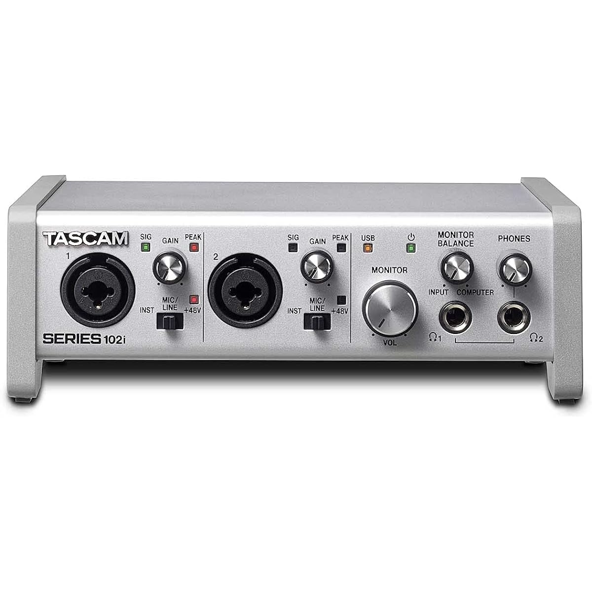 TASCAM SERIES 102i 10IN/2OUT 24bit/192kHz High Resolution USB Audio/MIDI Interface Youtube Music Production Live Streaming DTM