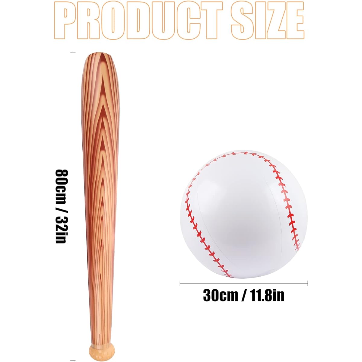 EVERMARKET Inflatable Baseball Bats 2 Baseball Bats Baseball Bat Baseball Beach Ball Sports Theme Baseball Party Favors Pool Beach Sports Games Birthday Carnival Decoration Photo Props