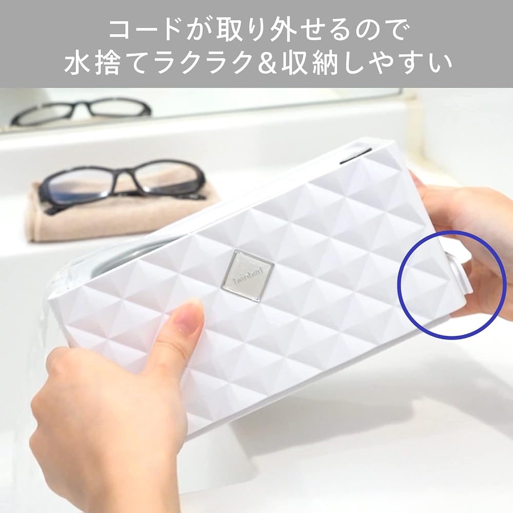 Twin Bird Tsubame Sanjo Ultrasonic Cleaner Glasses Cleaning Accessories Watch Ring Dentures Automatic Stop [1 Year Manufacturer Warranty] White EC-4548W