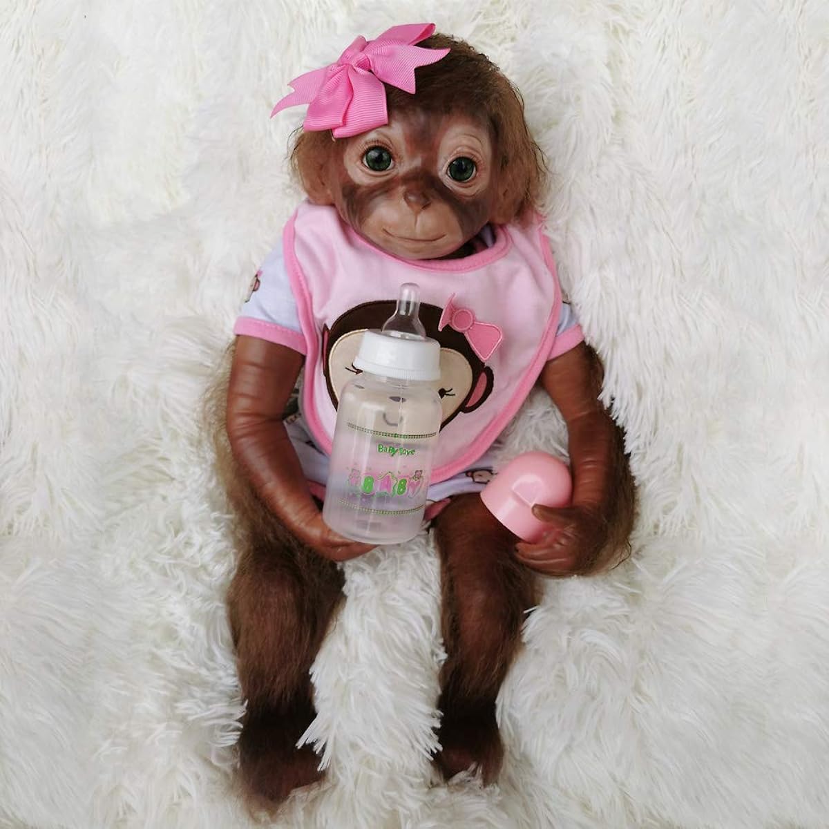 Wamdoll 20" 51cm Realistic Lifelike Soft Touch Reborn Monkey Baby Doll Weighted Body Super Soft Silicone Vinyl Collectible Flexible Realistic Feel