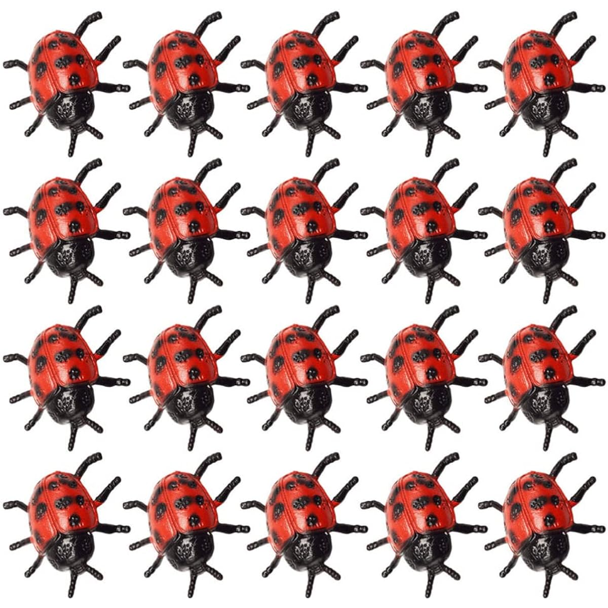 30pcs Plastic Ladybug Small Ladybug Figurine Ladybug Craft Toy Fake Ladybug Realistic Ladybug Model Toy Halloween Photo Props Decoration Pranks and Tricks Toy