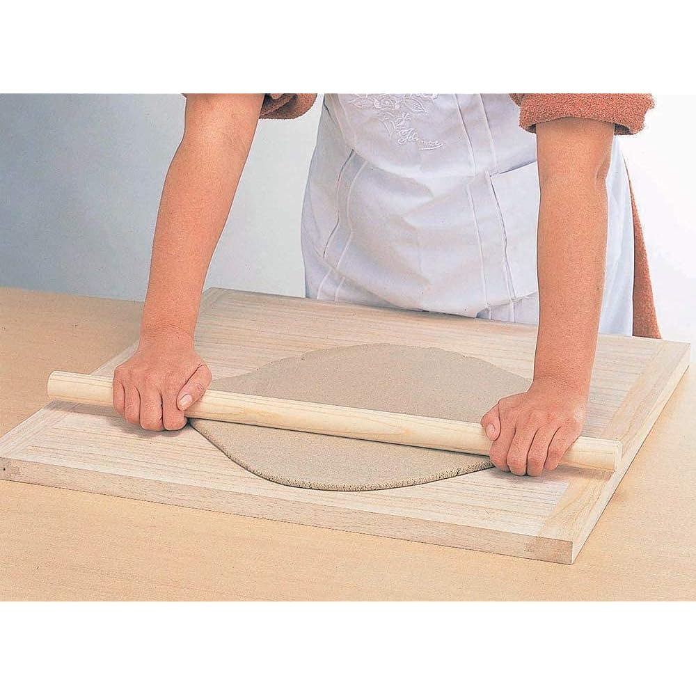 Kiso Crafts Cooking Board Rolling Pin Set, Made in Japan, Wooden, Paulownia [Includes rolling pin for gyoza and shumai] 50 x 40 cm, also for making udon and soba dough