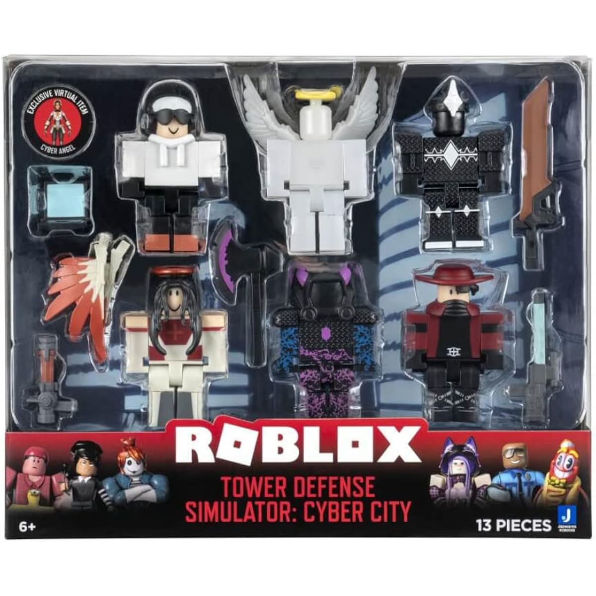 Roblox Action Collection Tower Defense Simulator: Cybercity Six Figure Pack [Includes Exclusive Virtual Items]