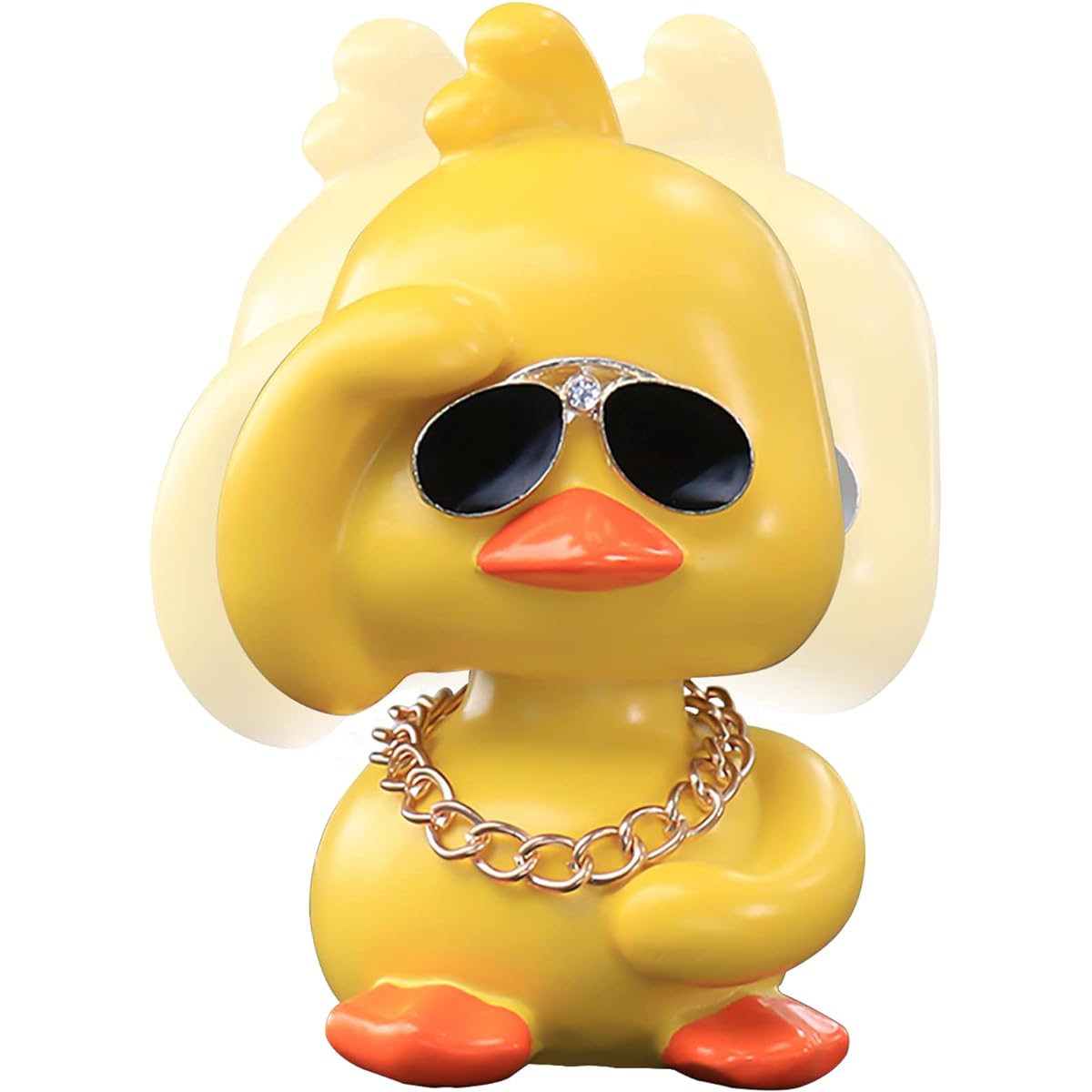 wonuu Yellow Duck Toy Car Ornament Cute Duck Dashboard Decoration Cool Wagging Head Doll