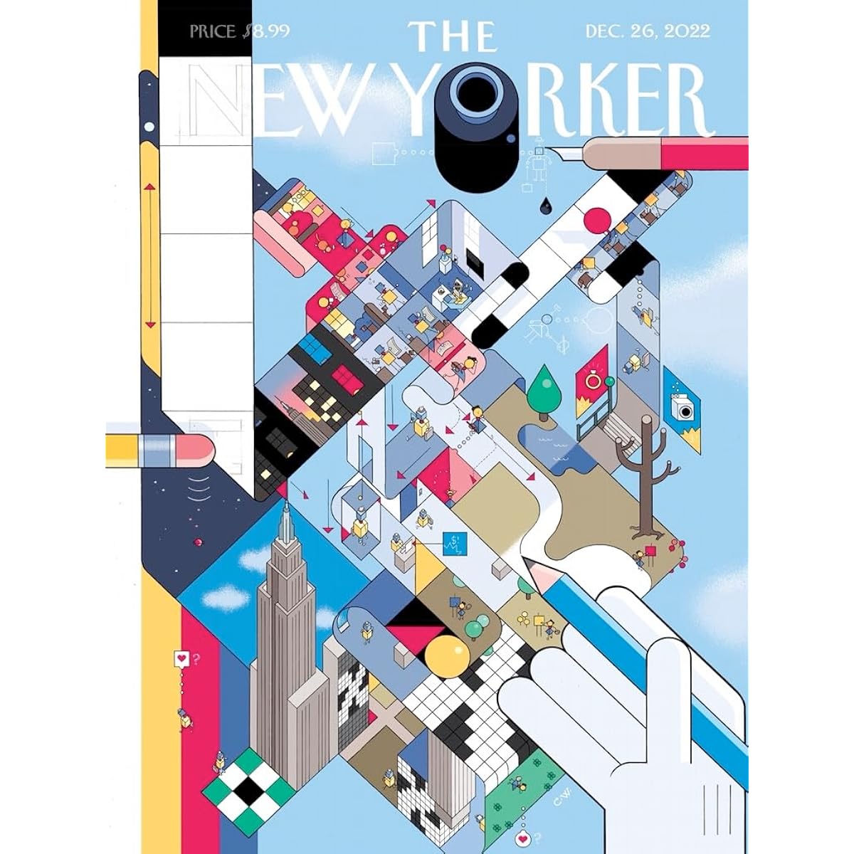 New York Puzzle Company - The Ups and Downs of New Yorkers - 1000 Piece Jigsaw Puzzle