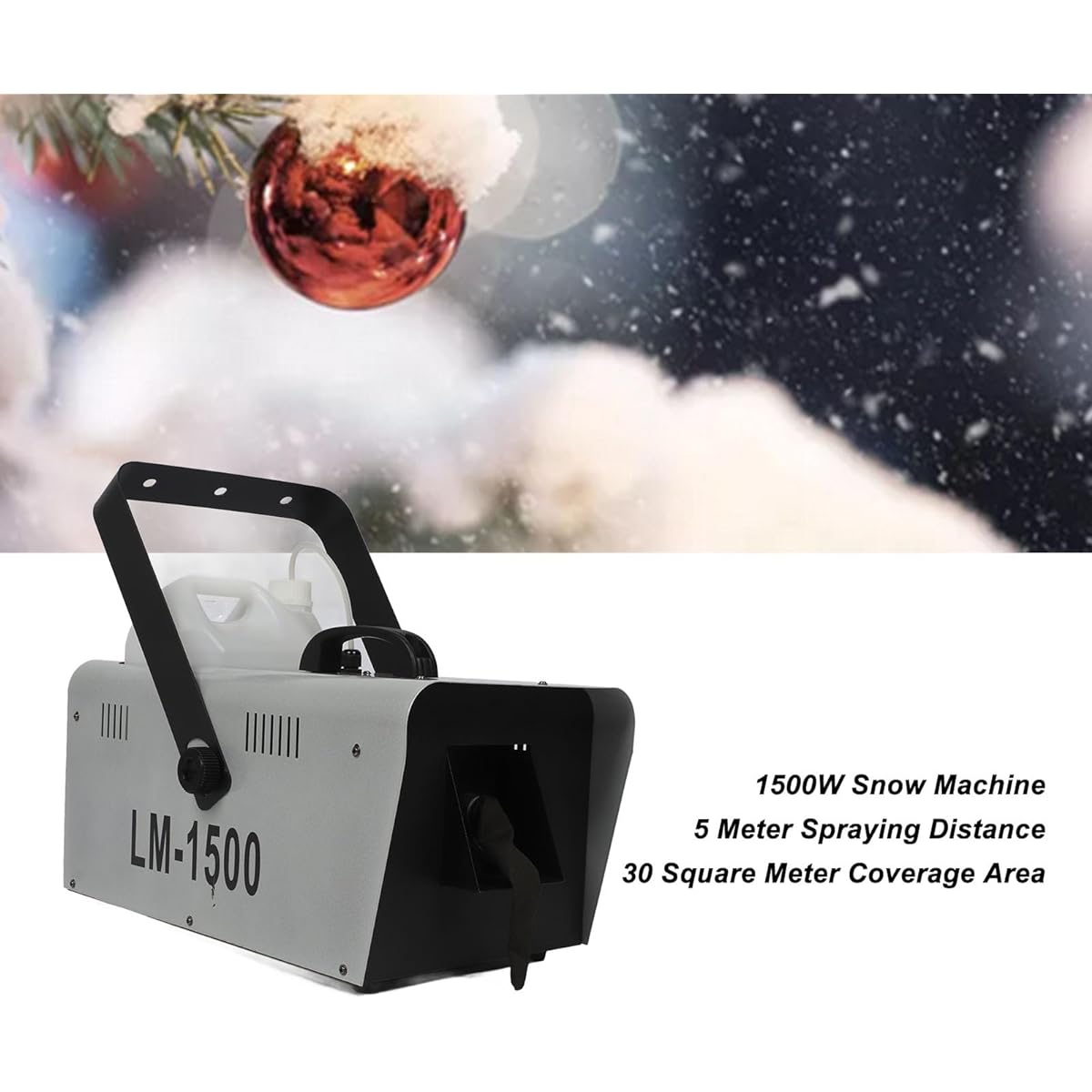 Snowflake Maker Snow Making Machine with Hanging Bracket 1500W High Output Good Heat Dissipation Christmas Wedding (US Plug 110V)