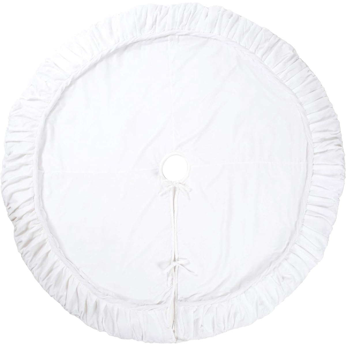 Vickerman qtx17761 60 in. Plush White Velvet Tree Skirt