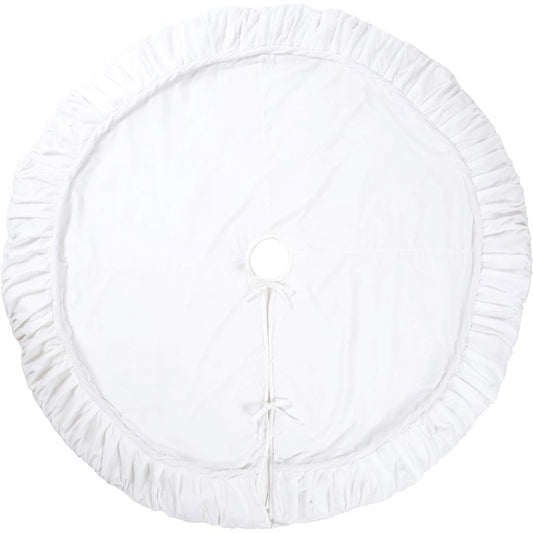 Vickerman qtx17761 60 in. Plush White Velvet Tree Skirt